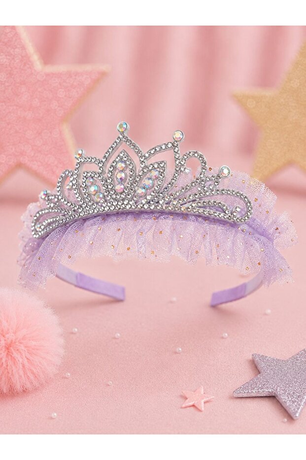 Princess crown with tulle details and stones