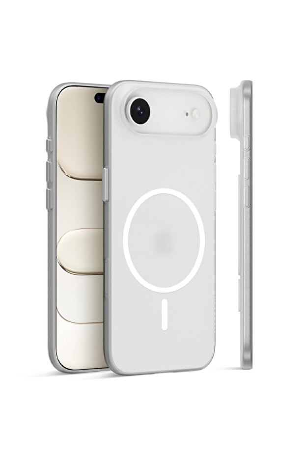 Magnetic Case for iPhone Air - MagSafe Compatible, Shockproof, Matte Hard Back Cover - White