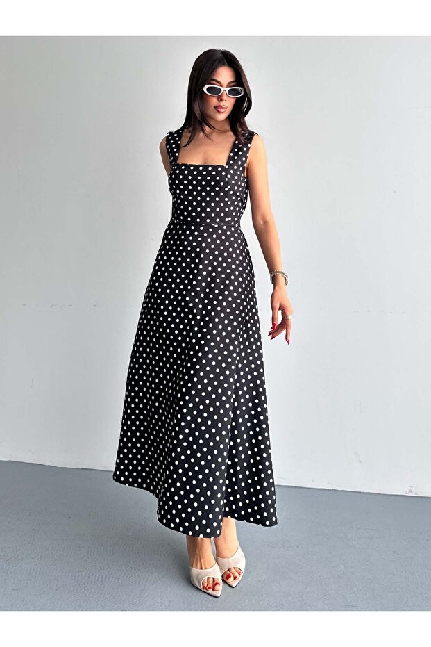 Belden Tie-Up Dots Dress Black