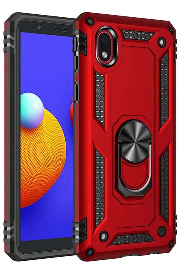 Shopilke Galaxy A01 Core Case Sofia Ring Silicone Cover (20223) - Red