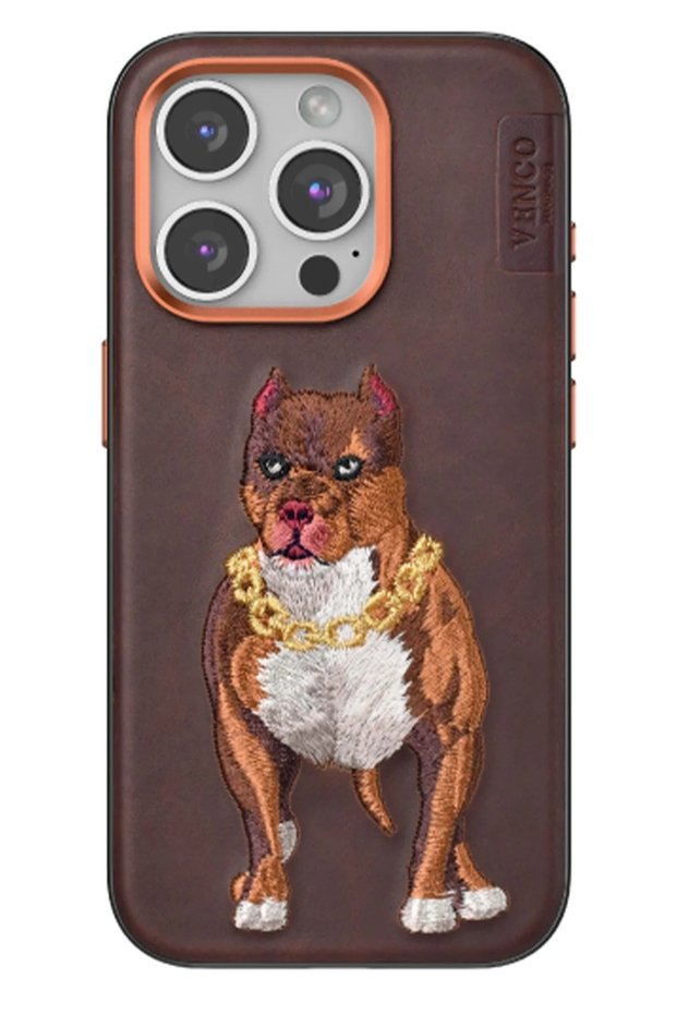 Ilkeshop iPhone 15 Pro Permanent Patterned Cover (141503) - Brown