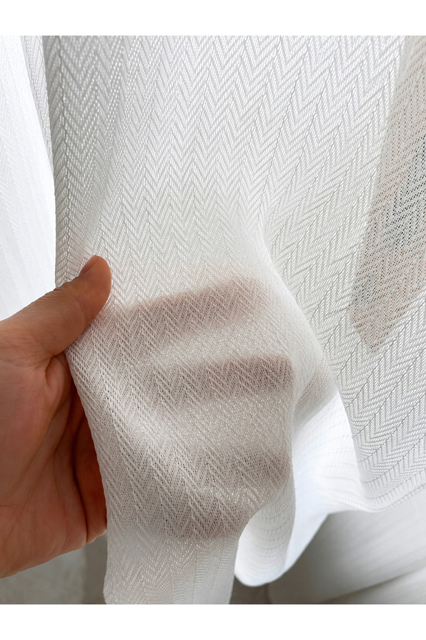 Herringbone Bamboo Original 1/3 Layer Original Heavily Pleated Tulle Curtain Does Not Need Ironing | Most Preferred