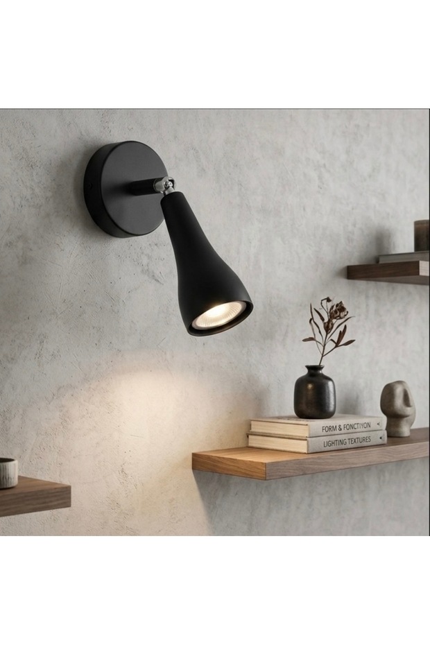 Nordic Articulated Gu10 Spot Wall Sconce Black Conical Form Os Ram Energy Saving Led Bulb Modern Architecture