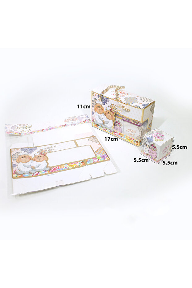 Holiday Giveaway Cardboard Boxes Set with Clear Window (12 Sets, 6 Boxes in Each Set)