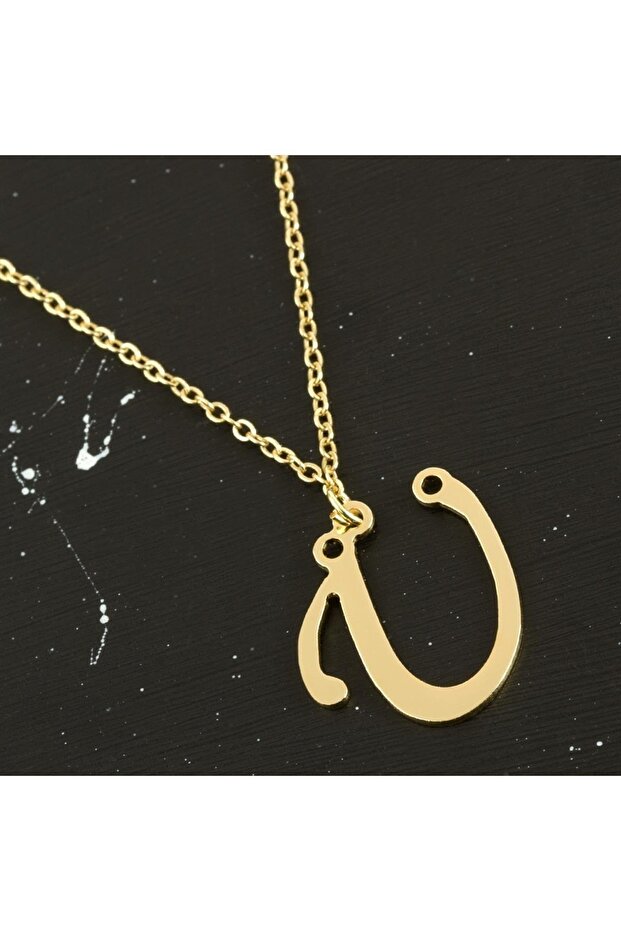 ILKESHOP قلادة من النحاس الأصفر (104527) مع حرف-Ü