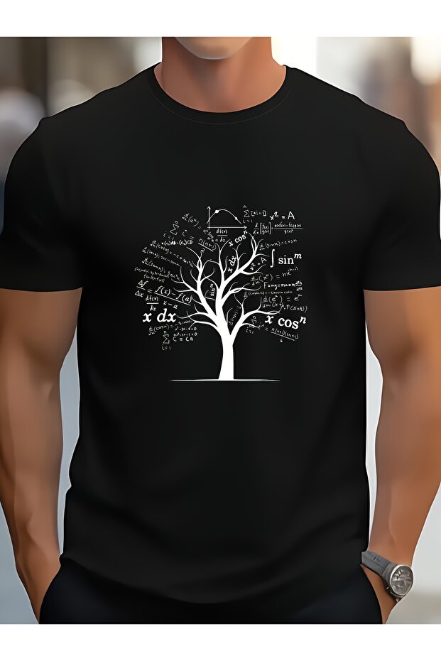 تي شيرت بتصميم شجرة المعادلات الرياضية الممتعة