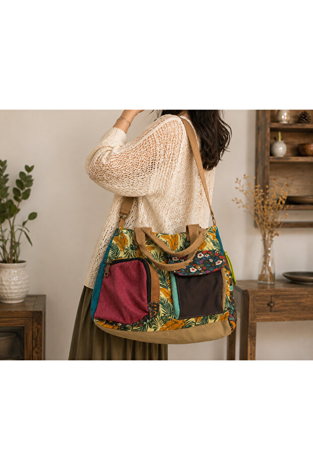 Patchwork Ethnic Authentic Bohemian Shoulder Bag Handbag Messenger Bag Daily Use Travel Use