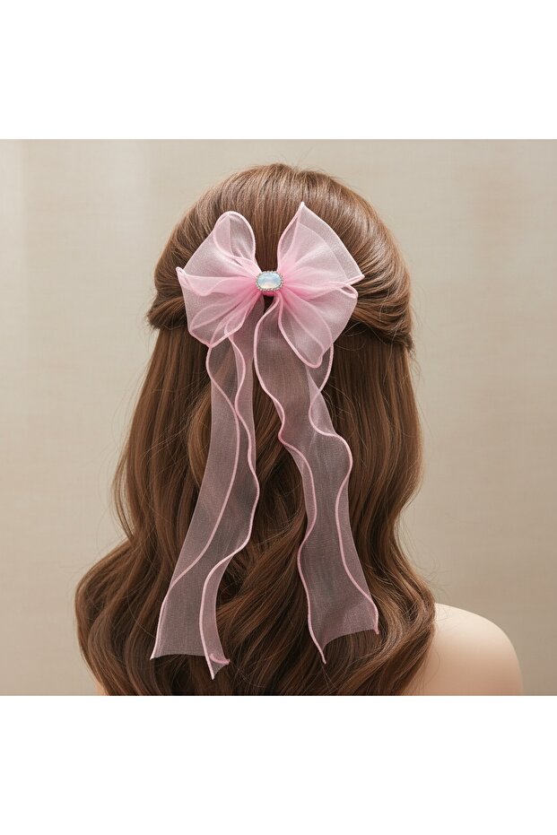 Sparkling Stone Detailed Bow Hair Accessory with a Stylish and Elegant Look