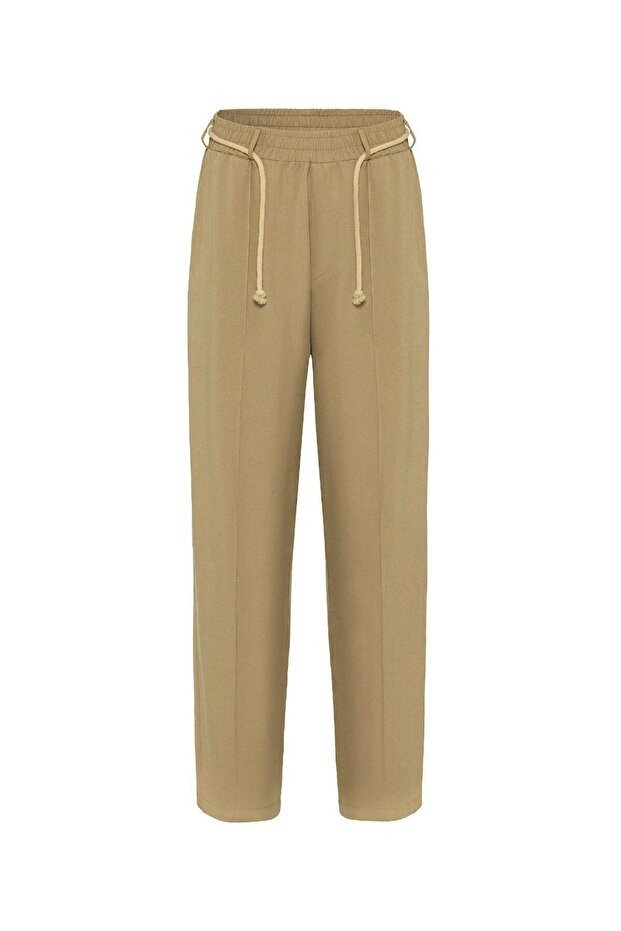 Baggy lyocell pants with belt detail
