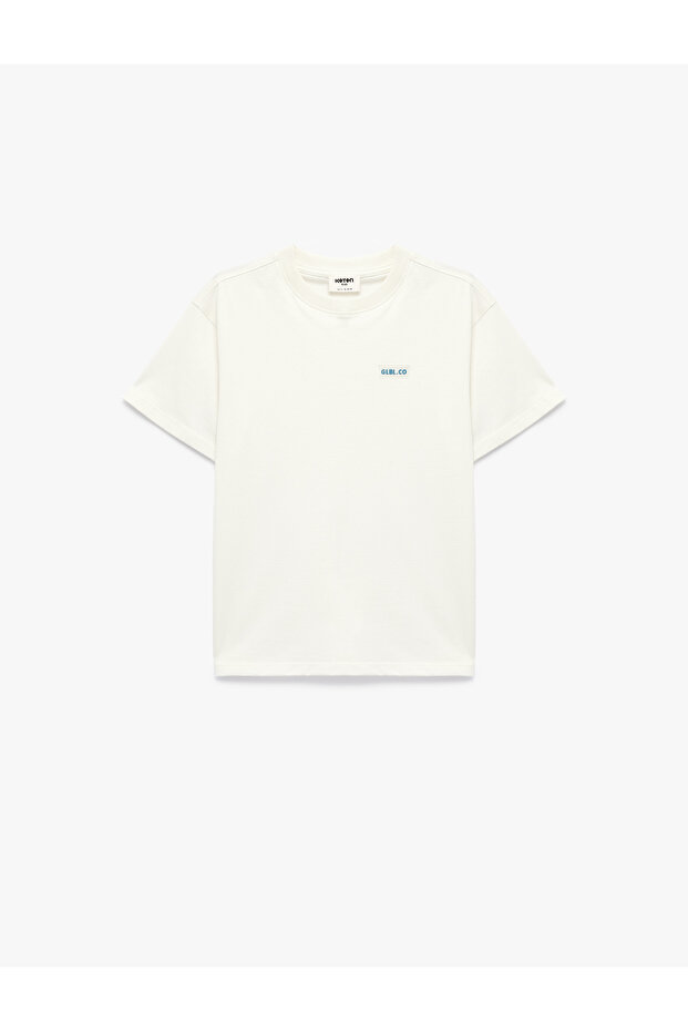 Short Sleeve Crew Neck Cotton T-Shirt with Label Detail