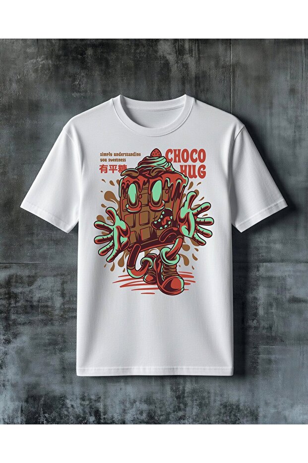 Choco Hug Cokolata Printed Oversize T-Shirt
