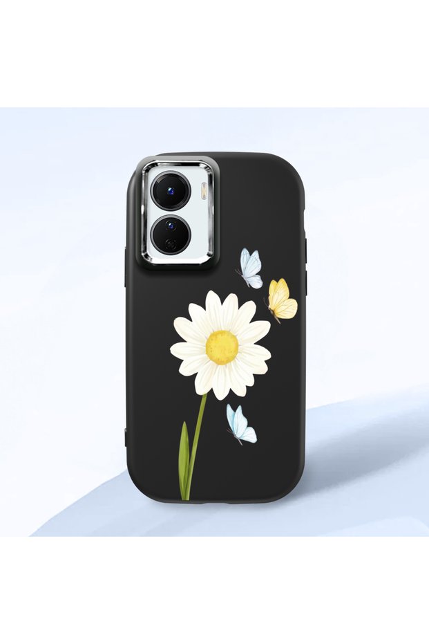 Vivo Y16/Y02S Compatible Shock-Absorbing Camera Protected Black Silicone Case