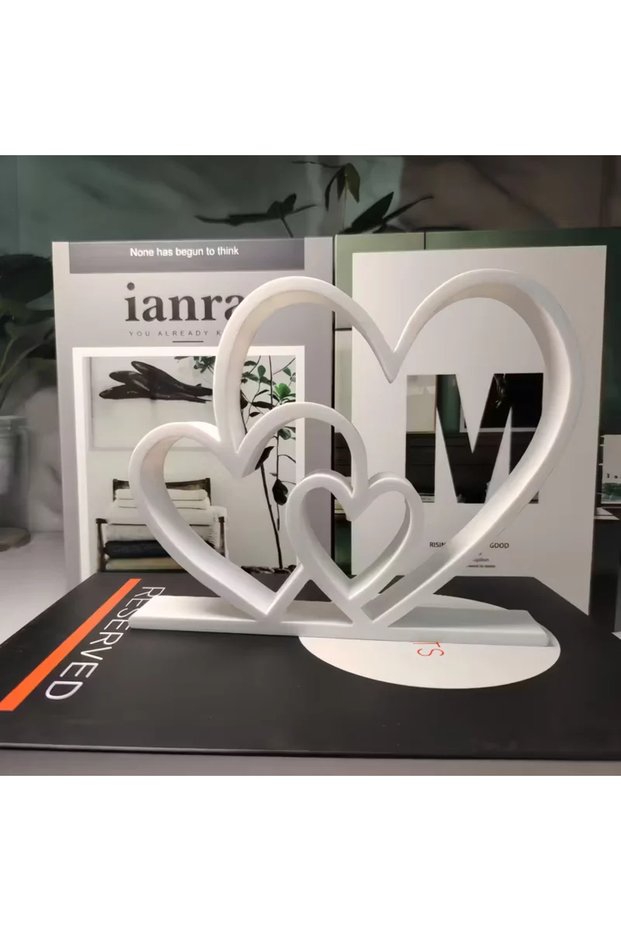 SQRJ-White-1PCS 2026 New Heart-to-Heart Statue - Black & White Love Ornament, Desk & Bookshelf Decor