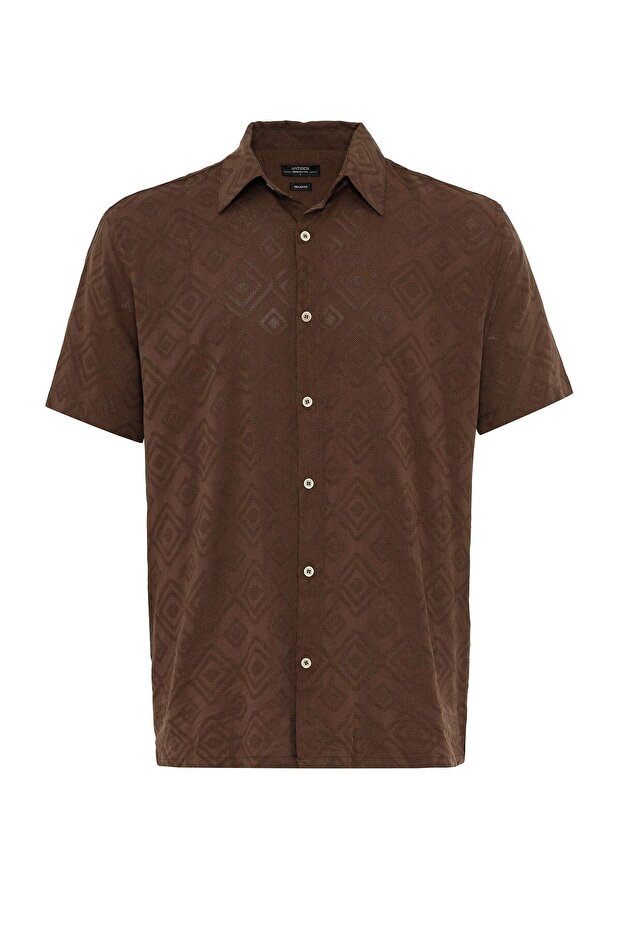 Square Patterned Men's Shirt