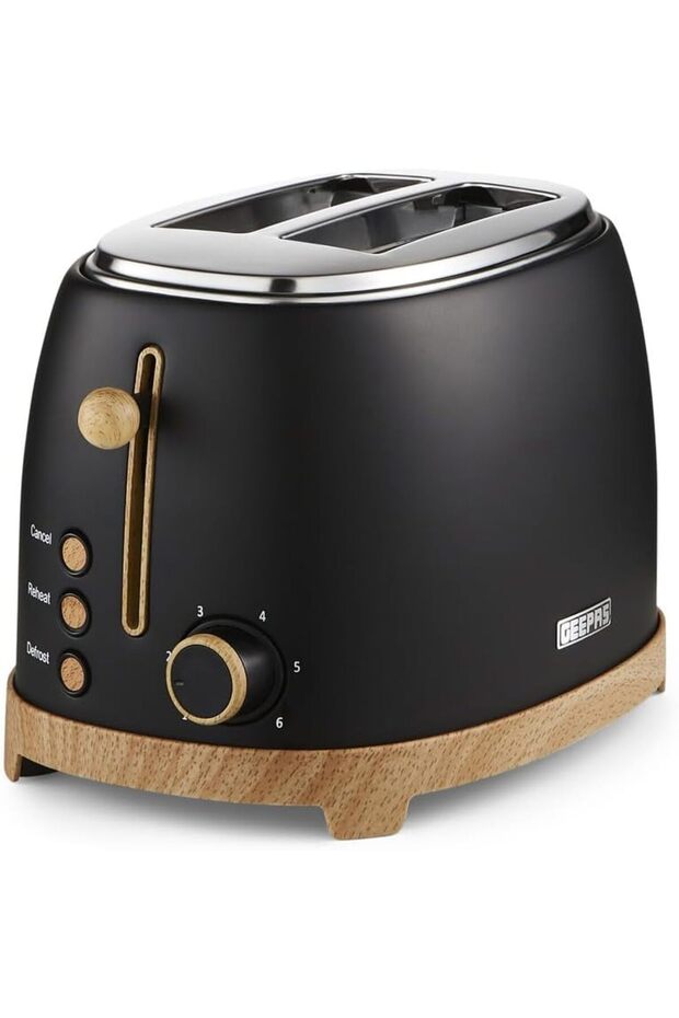 GBT36560UK-BK 2-Slice Toaster – Perfect Browning with 6 Settings, Defrost Mode, High-Lift Design & Easy-Clean Crumb Tray