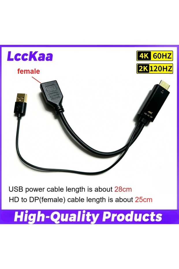 DP Female HDMI-Compatible To DisplayPort Cable 4K@60Hz 2K@120Hz HDMI To DP Converter Adapter Plug &
