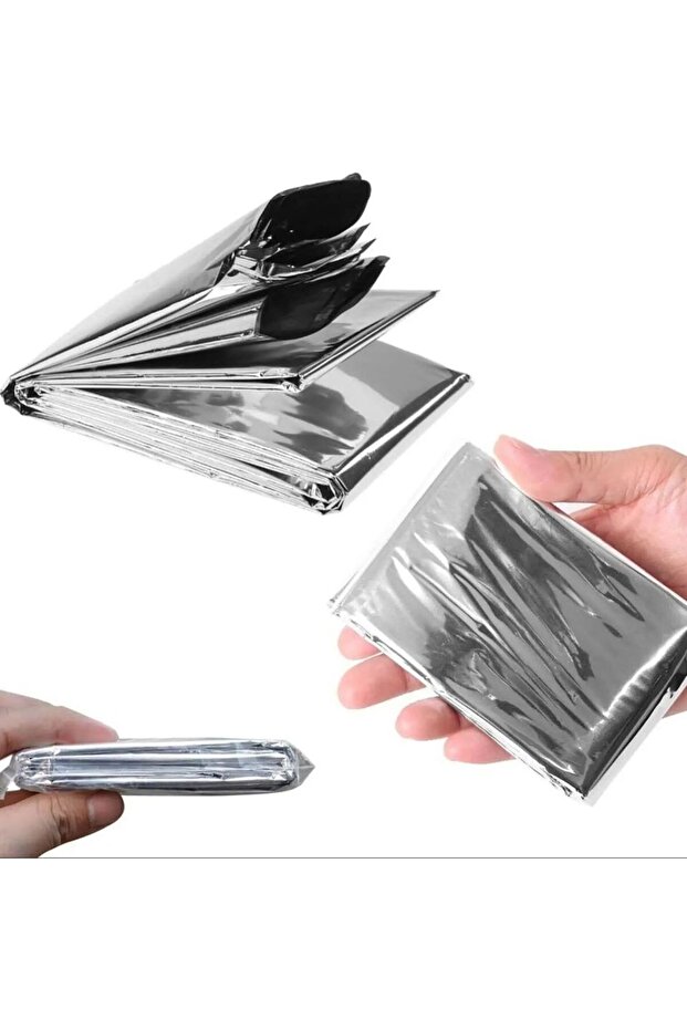 1pcs silver 4-Pack Thermal Emergency Blankets, 130x210cm Large Insulating Rescue Sheet for Outdoor C