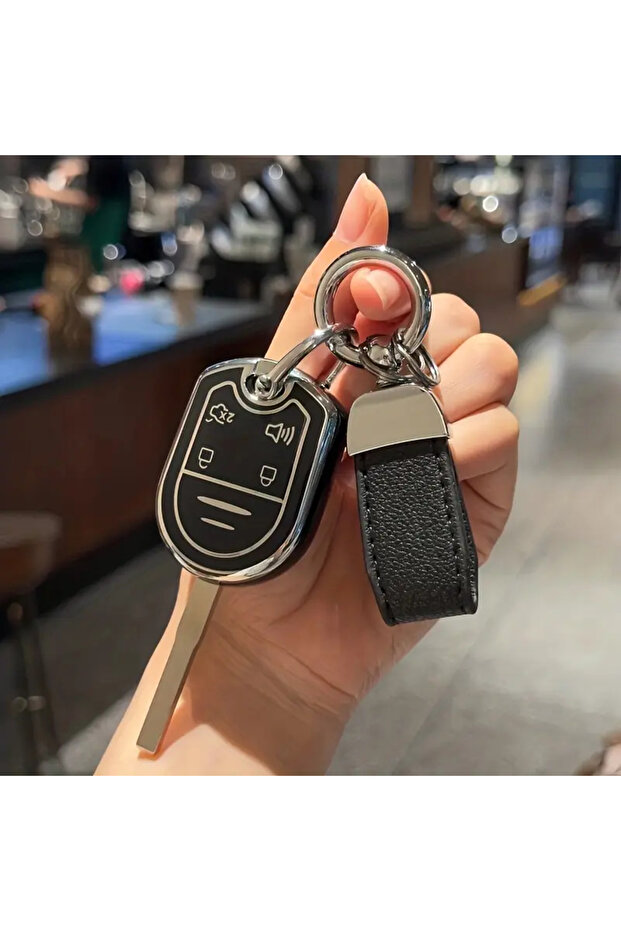black with keychain Car Key Case Cover Keychain for Ford Fusion 2018, Mustang, Explorer V 5, Ranger,