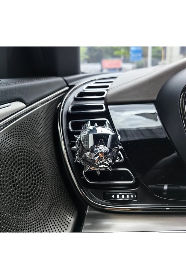 Silver NO PERFUME Bulldog Air Freshener Car Perfume Car Decoration Auto Geur Clip Bulldog Fragrance