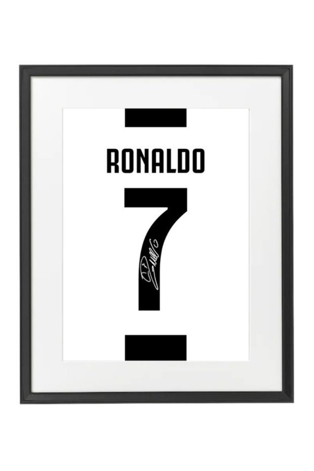 Ronaldo Juventus Autographed Jersey Poster with Frame 50x40cm