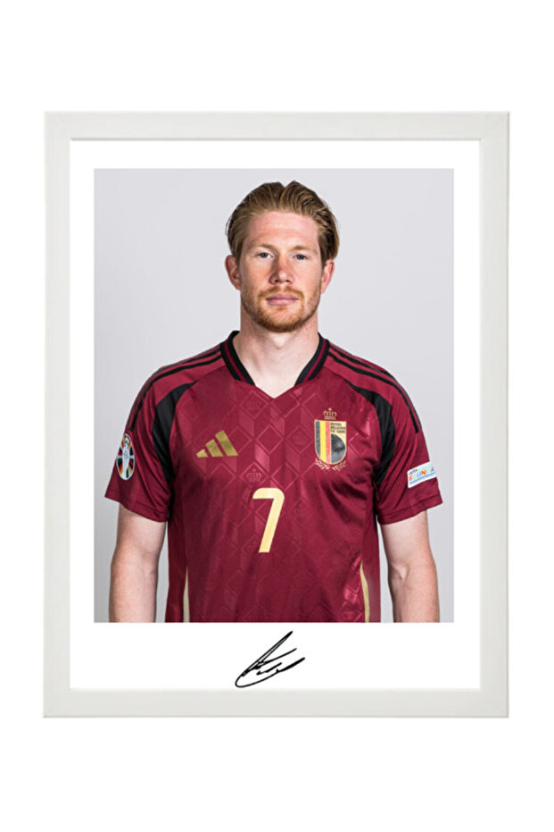Kevin De Bruyne, Belgium, Euro 2024, Soccer Gift , Autographed Poster with Frame 30x40cm