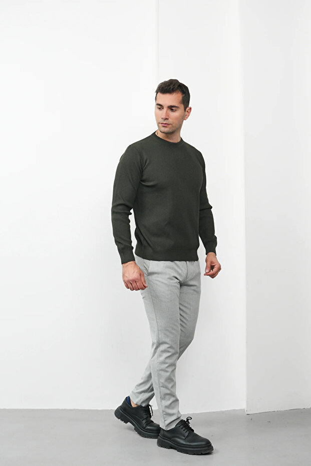 Wick Patterned Crew Neck Sweater - 2
