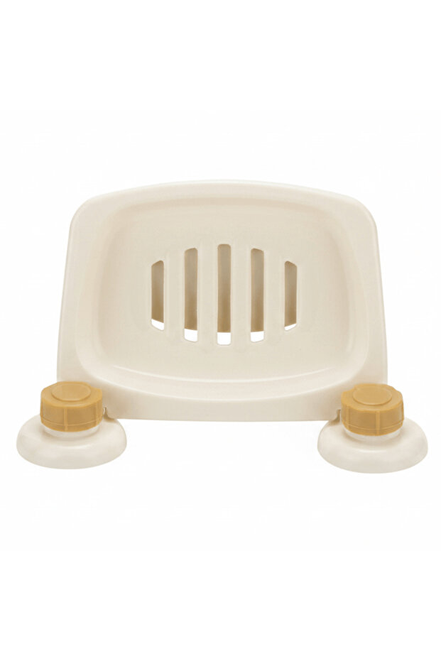 Cream Wall-Mount Soap Storage Rack and Bathroom Organizer – 15 × 10 cm