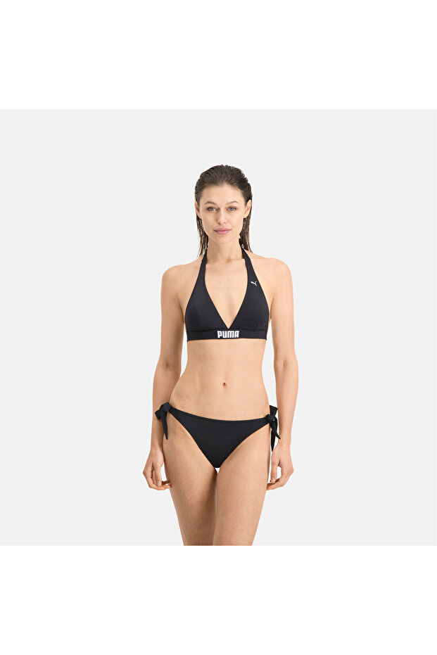 Women Swim's Side Strap Bikini Bottom - Black