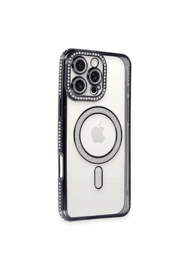 Apple iPhone 16 Pro Case Joke Simli Magneticsafe Case - Black