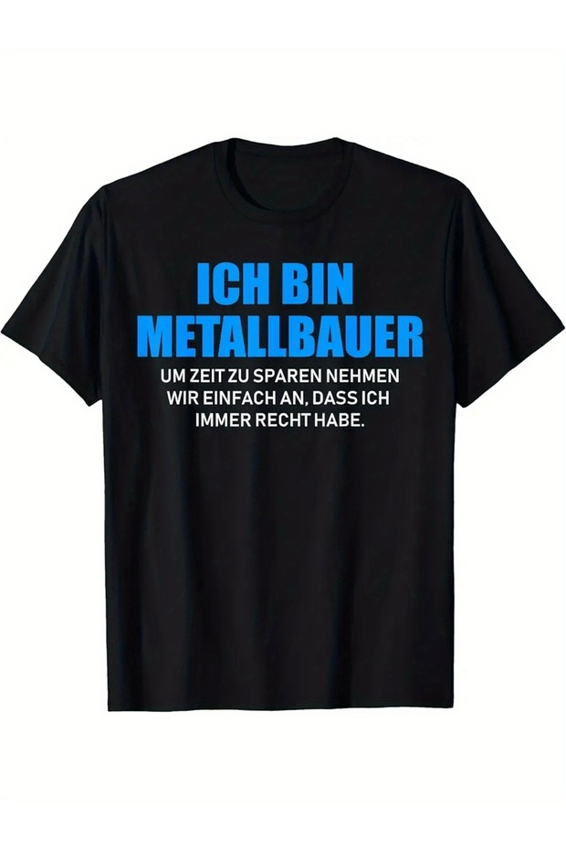 تي شيرت رجالي مطبوع عليه شعار German Metalworking Slogan