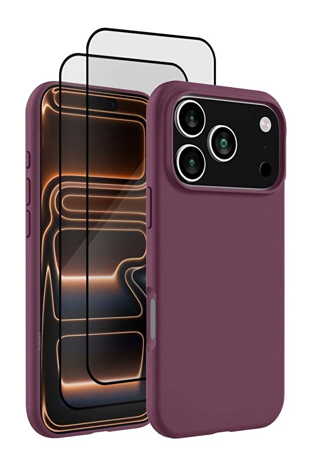 3Packs Liquid Silicone Protective Phone Case for iPhone 17 Pro Max - Burgundy-3