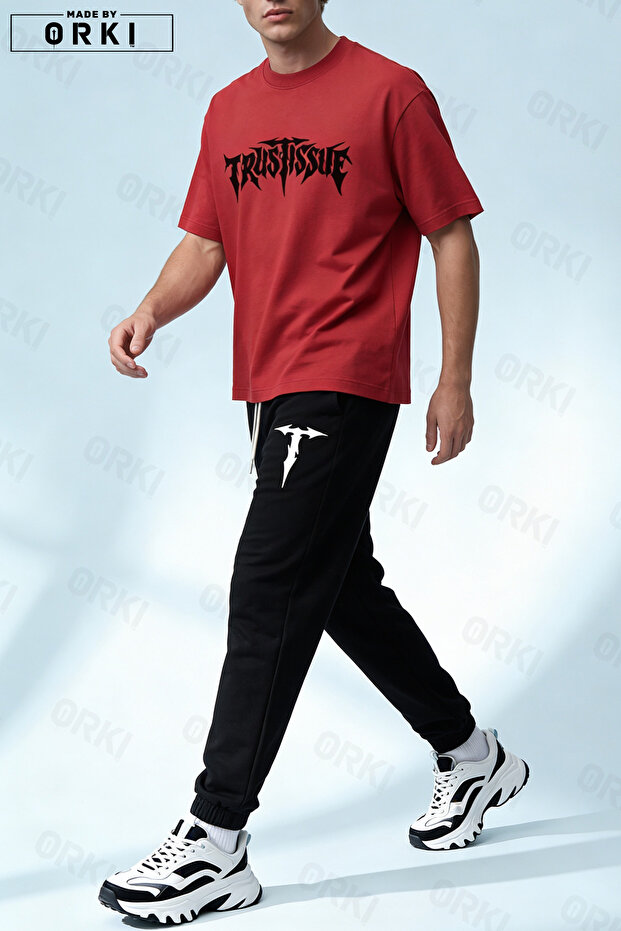 Unisex Oversize Trust Issue Printed T-Shirt Jogger Sweatpants Set – Streetwear Premium