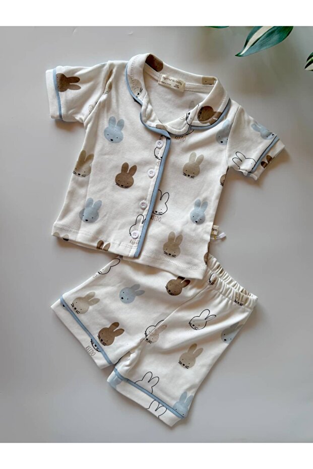 Classic Ribbed 2-Piece Baby Boy Summer Pajama Set - 100% Cotton