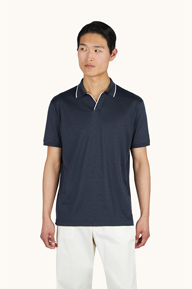 Cotton Silk Polo Shirt