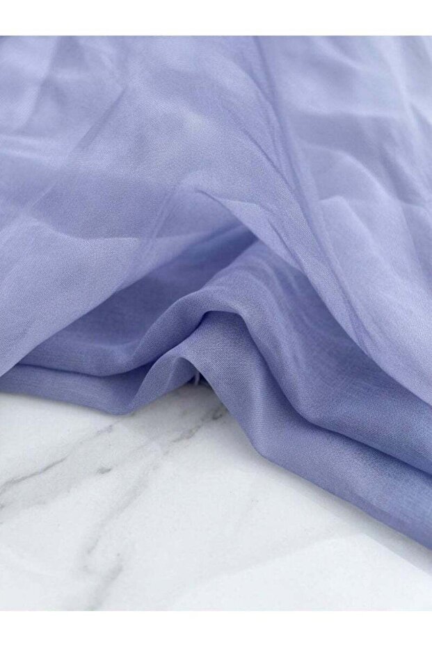 Nool Mist Solid Chiffon Saree with Complimentary Handpicked Blouse Material - 4