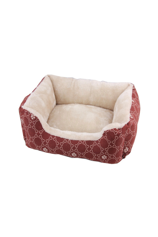 Square Dog Bed-wine red 22"