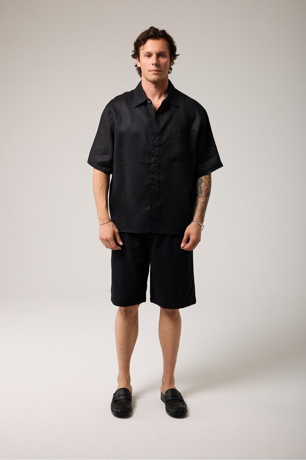 Belted Linen Shorts