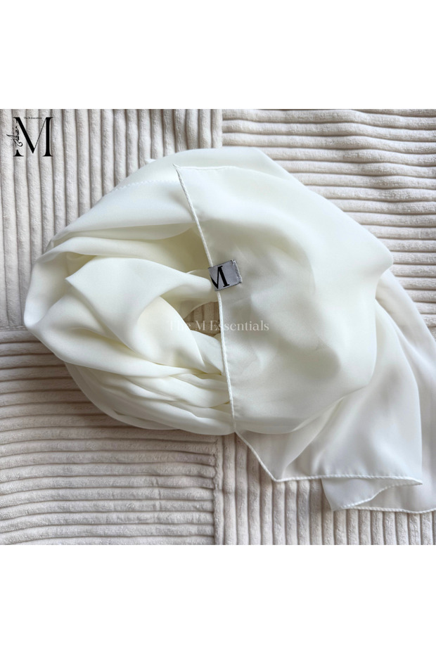 White Powder Chiffon Hijab