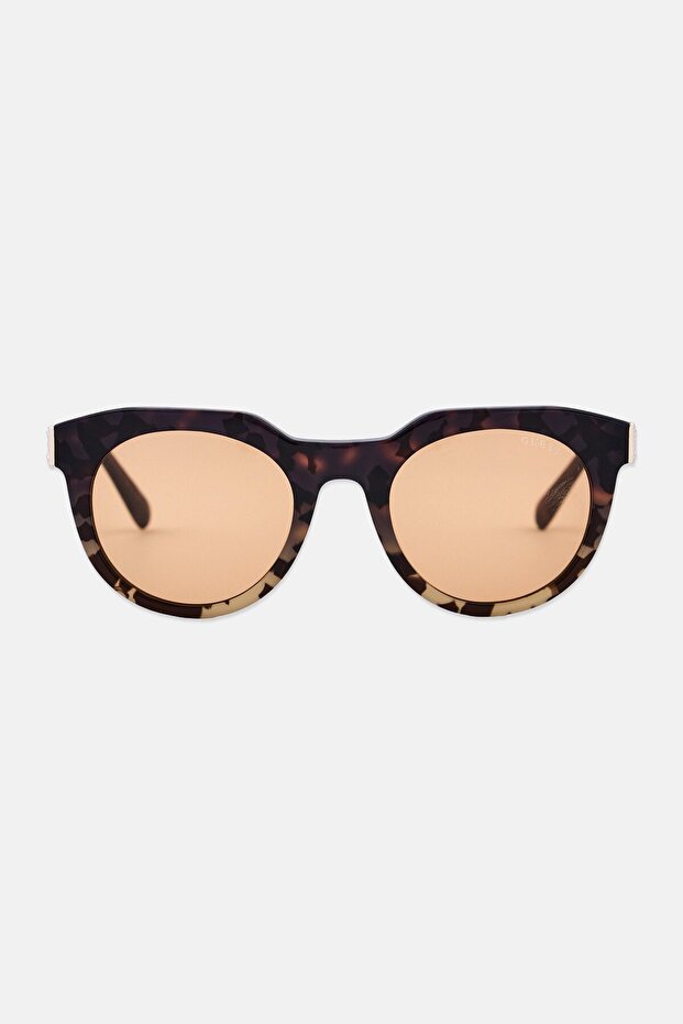 Men GU00214 56E Round Sunglasses, Havana