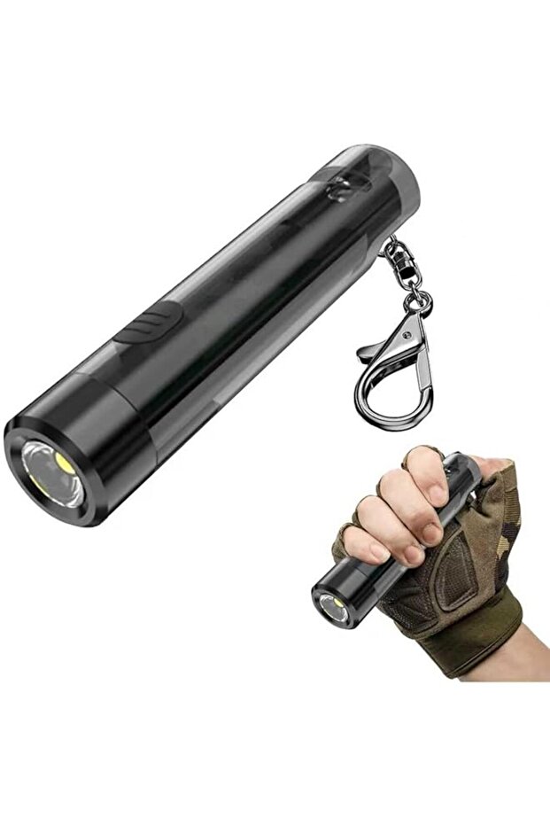 Rechargeable Mini LED Flashlight, Keychain High Lumen Pocket Whistle Flashlight