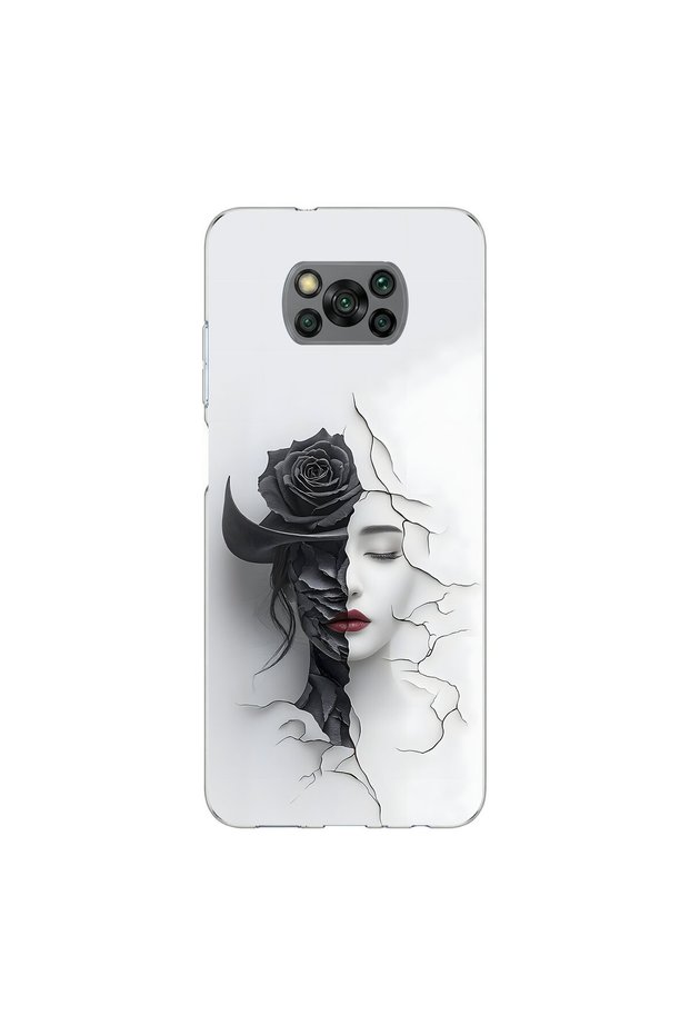 Poco X3 Pro Compatible Aesthetic Face 4 Design Transparent Case
