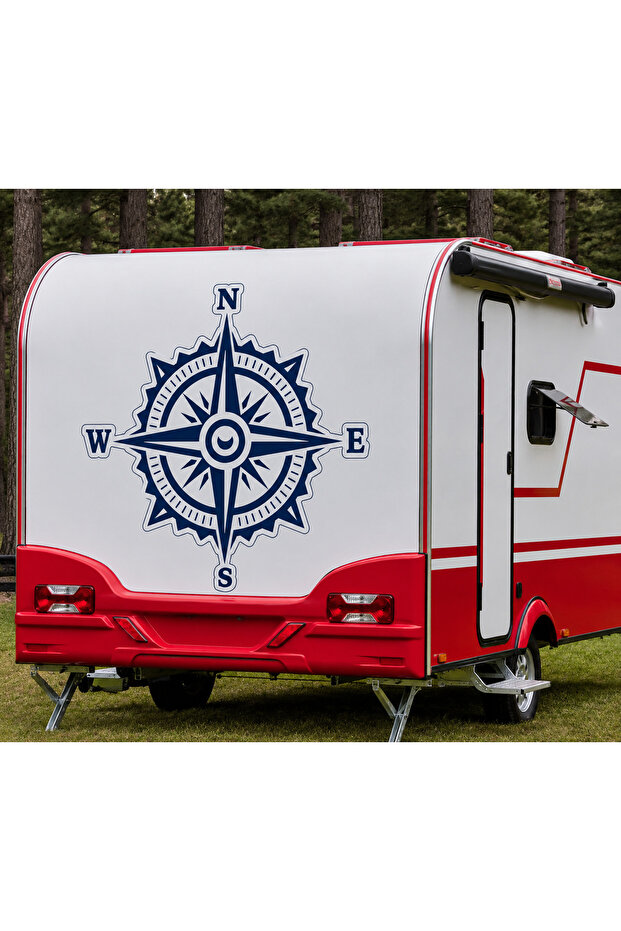Caravan Sticker Compass 90 cm Diameter, with Transfer Paper