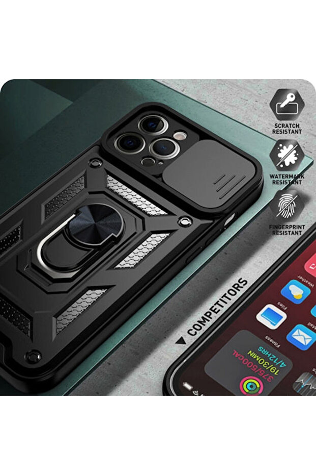 Shield Back Cover Plastic / Silicone Black (iPhone 12 Pro Max) Code: KF2315403 - 5