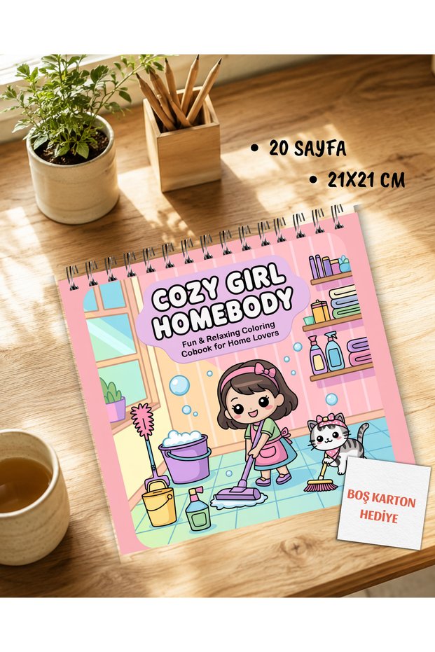 Cozy Girl Homebody Coloring Book, 21X21 cm Coloring Book Yb0004