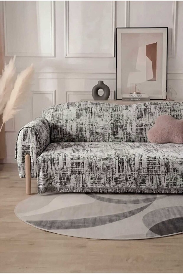 غطاء أريكة عصري منقوش مقاس 180x220 سم، غطاء أريكة قابل للتحويل يغطي جزء الجلوس والظهر بالكامل، غطاء متعدد الأغراض