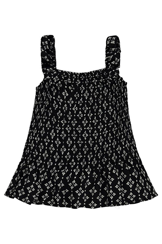 Ethnic Patterned Gipeli Shirt for 10-13 Years Old - Black