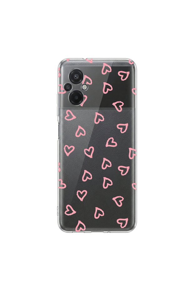 Poco M5 Compatible Heart 7 Design Transparent Case