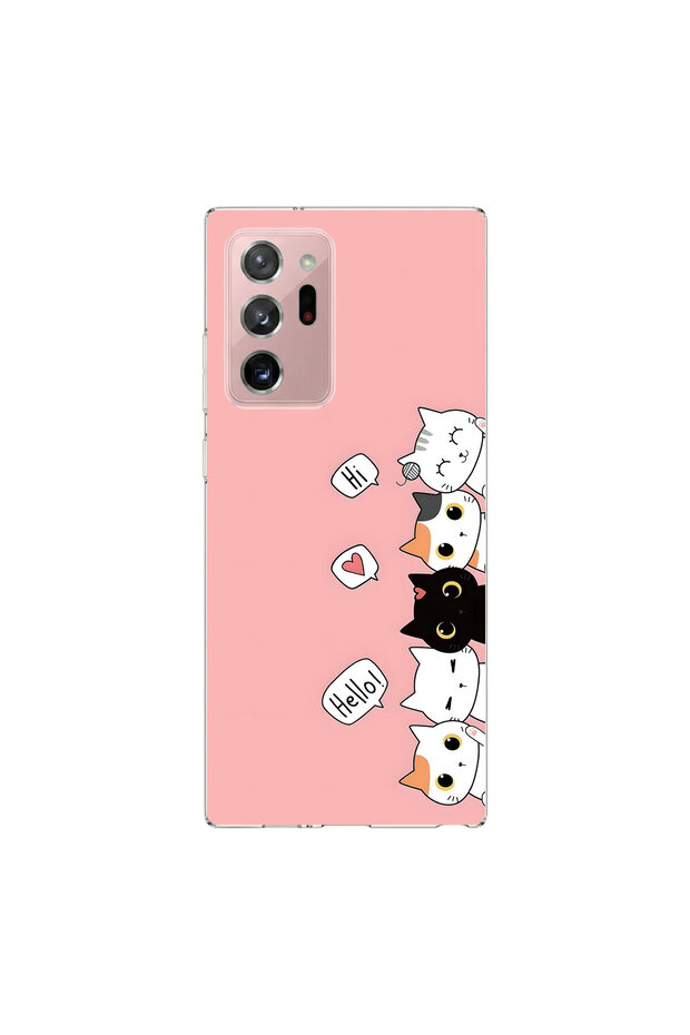 Samsung Galaxy Note 20 Ultra Compatible Kedişler 2 Design Transparent Case