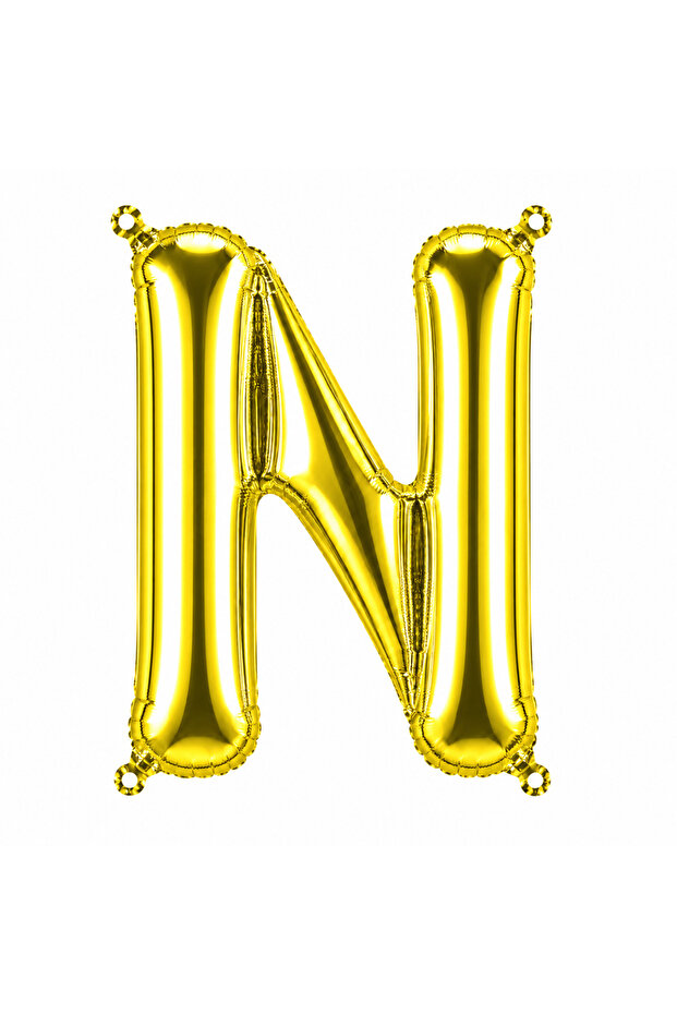 بالون فويلي على شكل حرف N ذهبي اللون (100 سم)