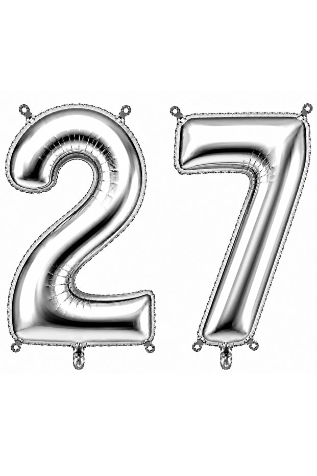27 بالون فويلي فضي اللون (76 سم)